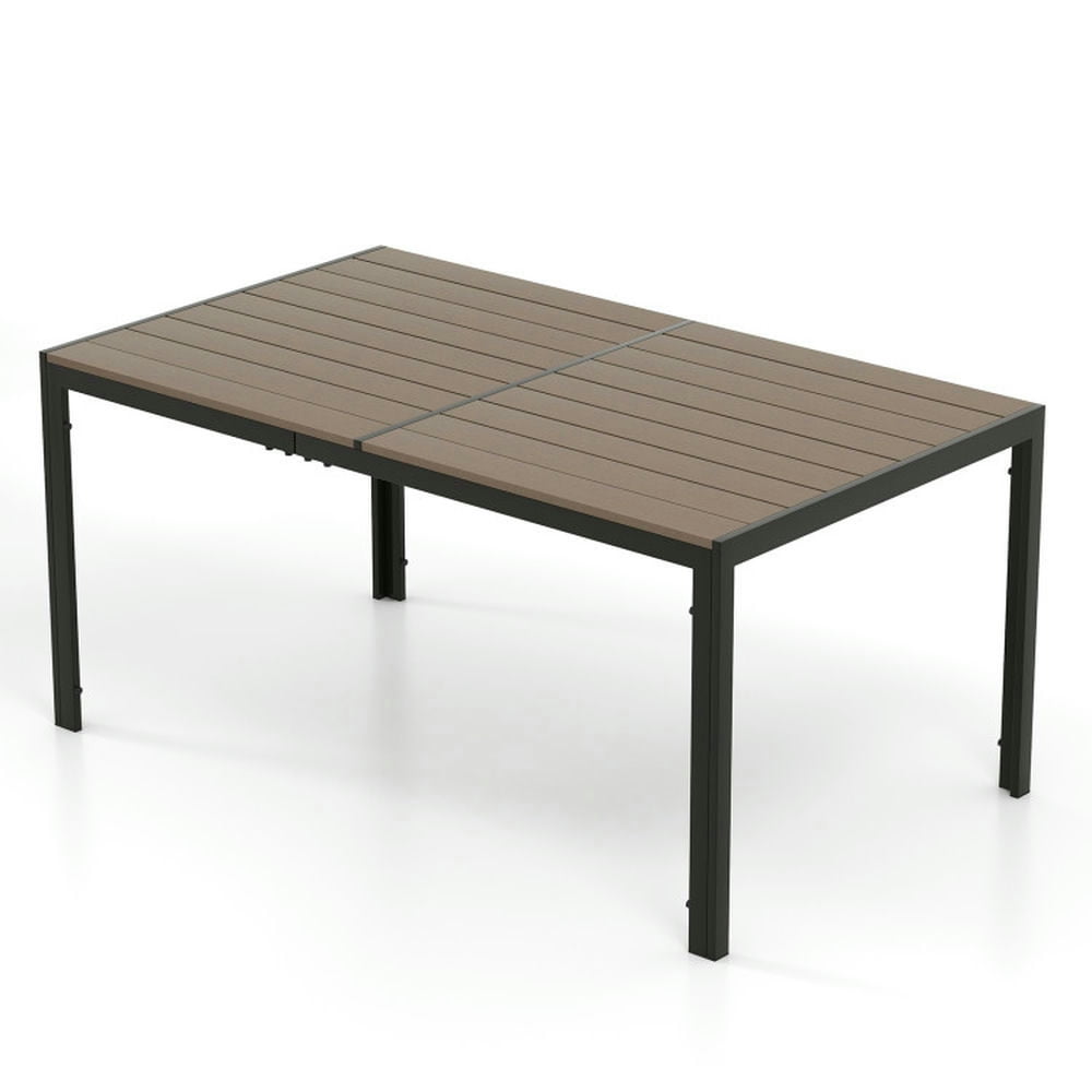 Topcobe 59 x 35 Inch Large Outdoor Rectangle Dining Table with Metal