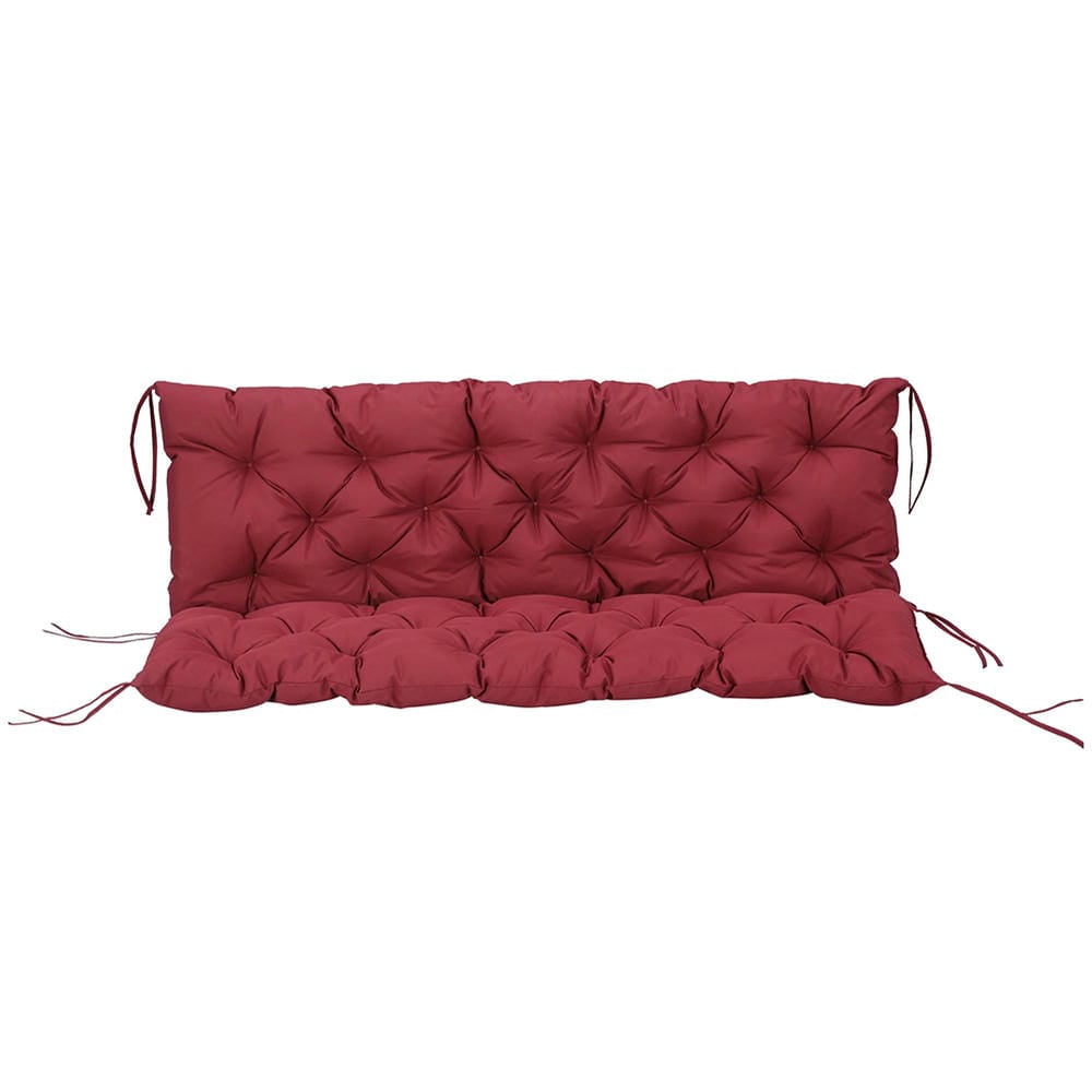 Topcobe 59" x 38" Tufted Bench Cushion for Outdoor Furniture, 3-Seater Replacement for Swing Chair, Patio Sofa/Couch, Patio Cushions for Outdoor Backyard Garden Porch, Wine Red