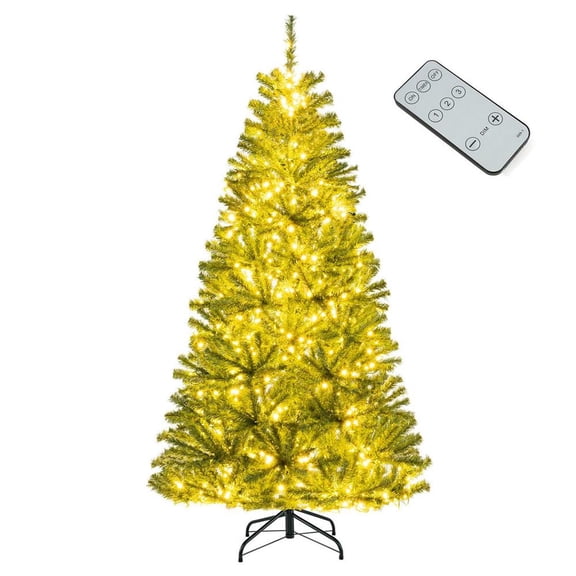 Topcobe 6 FT Pre-Lit Artificial Christmas Tree with Remote Control and LED Lights, Christmas Decorations for Indoor Party