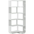 thumbnail image 1 of Topcobe 6-Tier Corner Bookshelf, 64.96" Corner Bookcase with Anti-Drop Panel, Indoor Furniture, Modern Furniture for Living Room, Silver Gray, 1 of 3