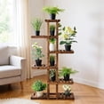 thumbnail image 1 of Topcobe 6 Tier Garden Wooden Shelf Storage Plant Rack Stand, Flower Display Rack Holder for Patio Balcony Garden, Stable and Space-Saving, 1 of 13