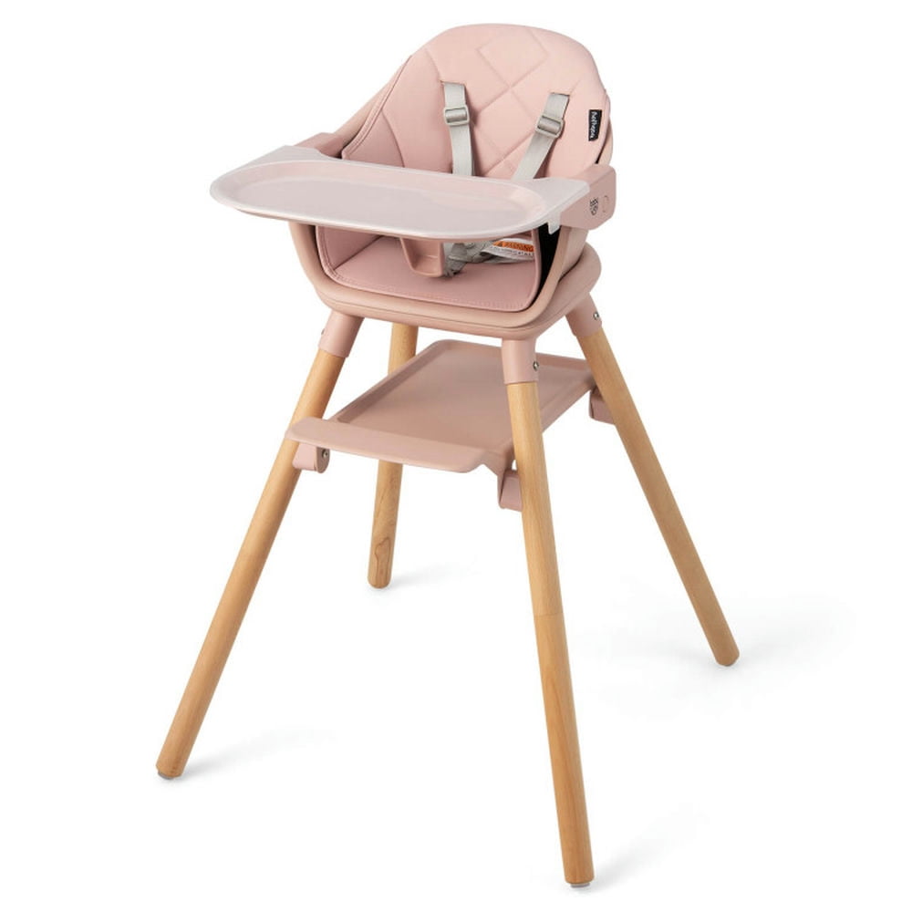 Topcobe 6-in-1 Baby High Chair with Removable Dishwasher and Safe Tray, High Chairs for Babies and Toddlers-Pink