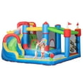 thumbnail image 1 of Topcobe 6-in-1 Inflatable Bounce House with Slide, Climbing Wall, Water Cannon, Inflatable Water Slide for Kids with 2 Min. Inflation without Inflator, Kids Bounce House for Kids Backyard Activity, 1 of 11