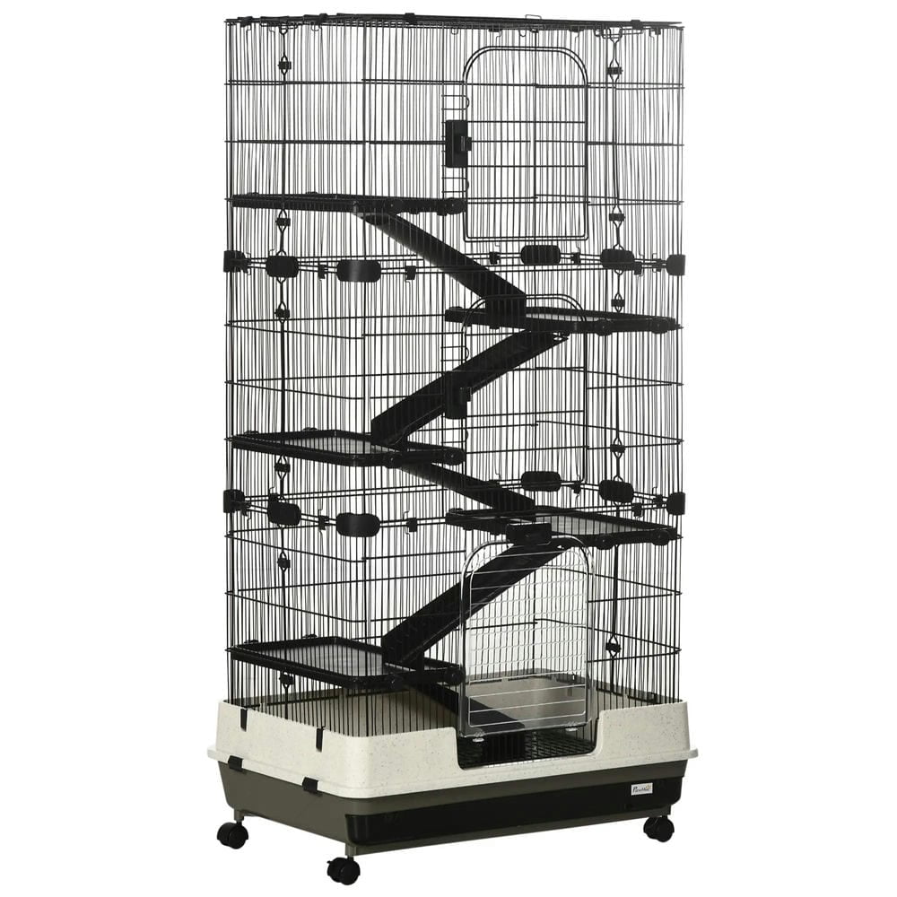 Rolling Rabbit Cages Topcobe 6-tier Platform Rolling Small Animal Rabbit Cage with a Large ...