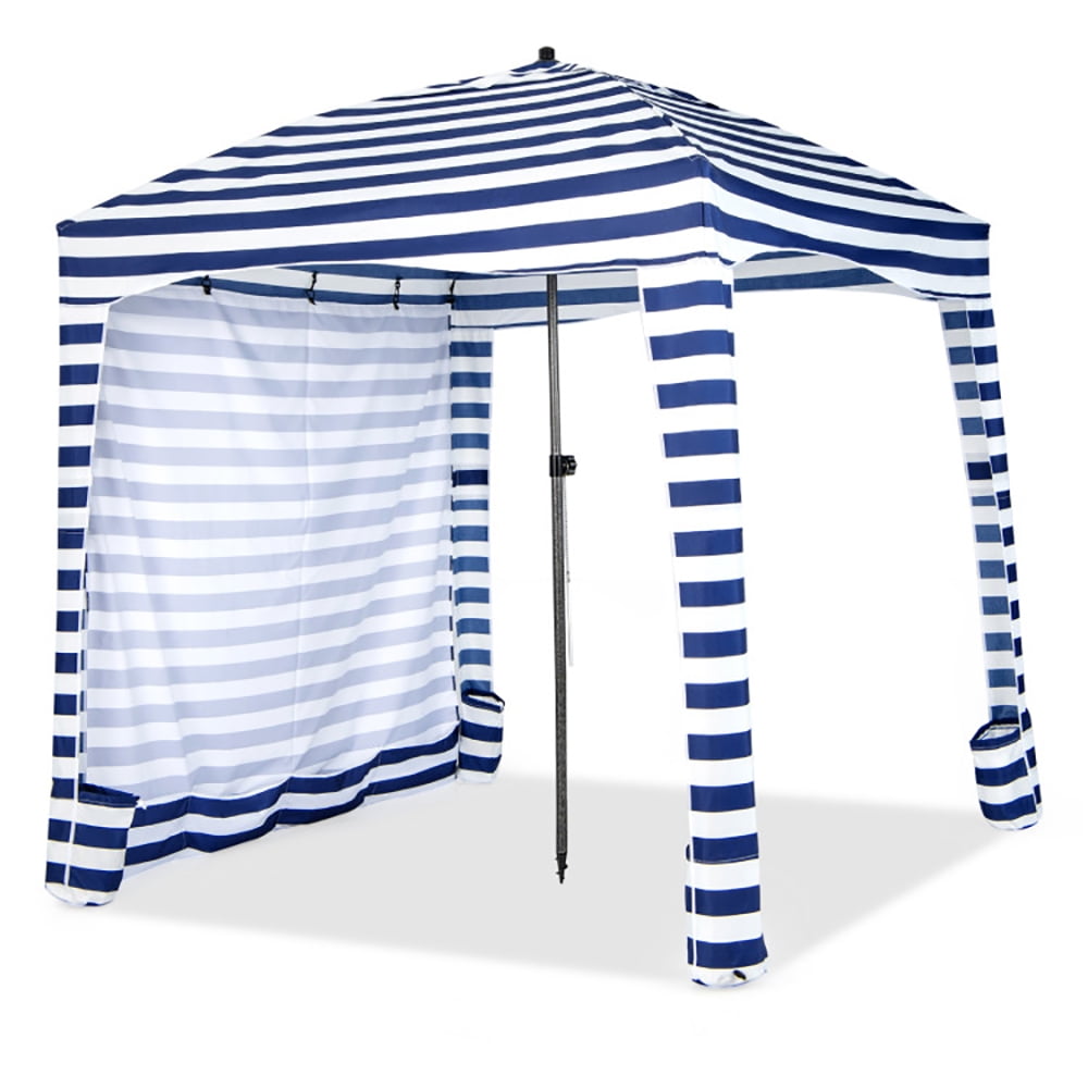 Topcobe 6 x 6 Feet Foldable Beach Cabana Tent with Carrying Bag and Detachable Sidewall, Canopy Gazebo for Party BBQ Events Topcobe 6 x 6 Feet Foldable Beach Cabana Tent with Carrying Bag and Detachable Sidewall, Canopy Gazebo for Party BBQ Events