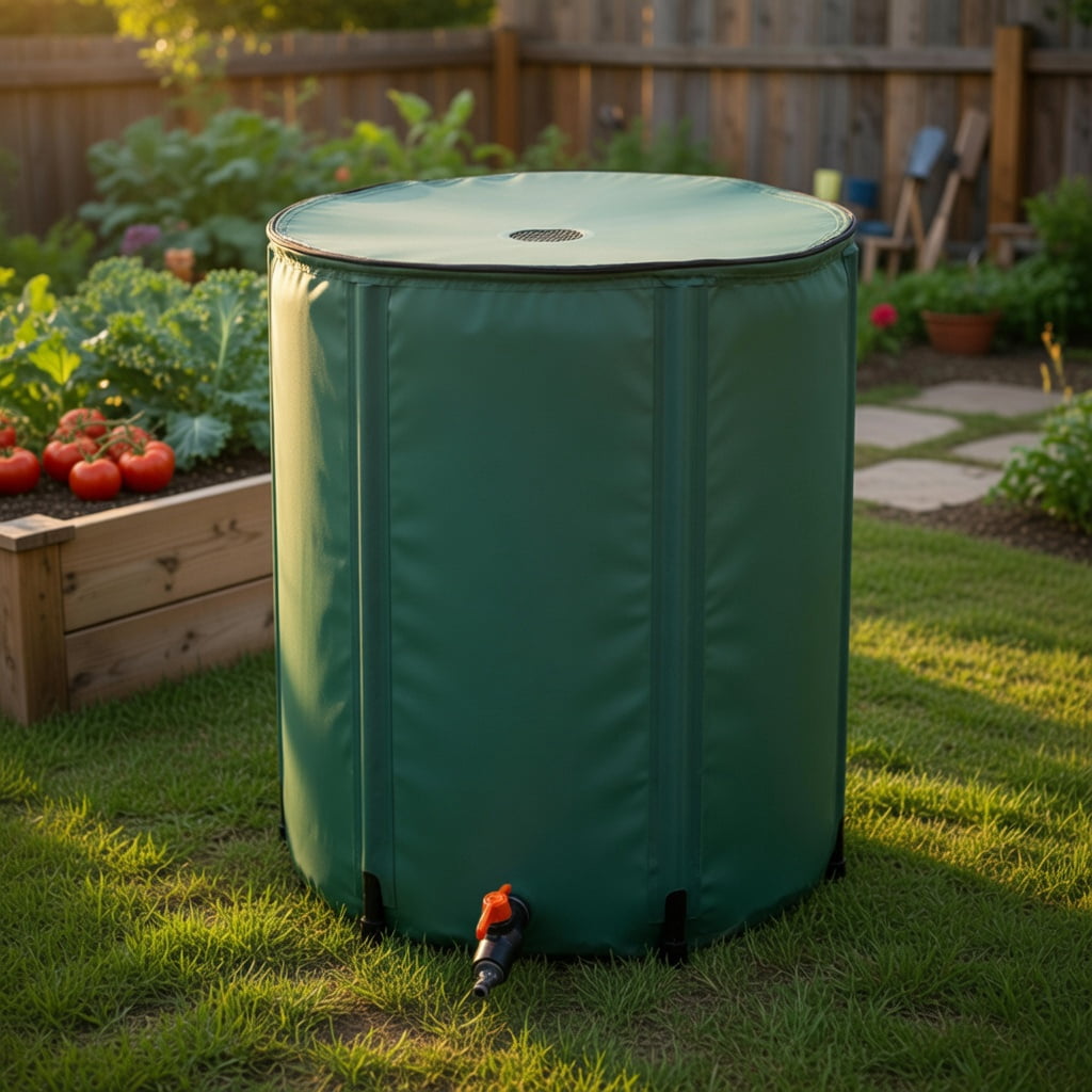 Topcobe 60 Gallon Portable Collapsible Rain Barrel Water Collector, Portable Rain Collection System