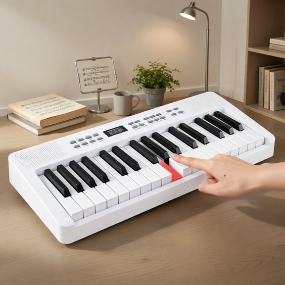 Topcobe 61-Key Foldable Piano Keyboard Full-size Electronic Keyboard with MIDI and Split Function, Keyboard Piano, Music Keyboard-White