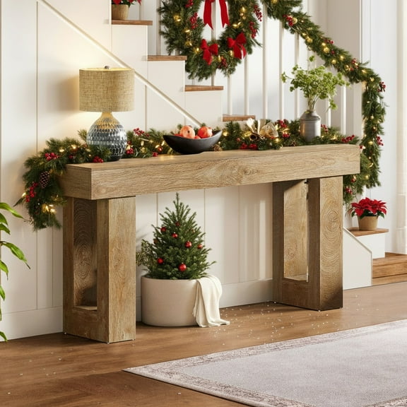 Topcobe 63-Inch Console Table, Farmhouse Wooden Sofa Table Entryway Table, Modern Furniture for Indoor