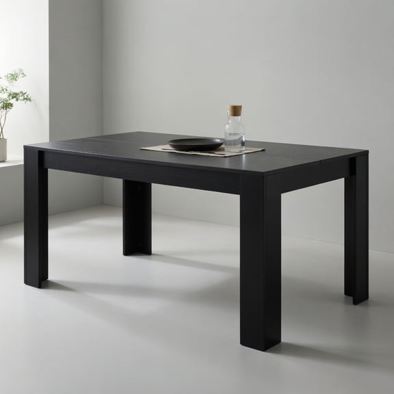 Topcobe 63" Rectangular Modern Dining Kitchen Table for 6 People, Table for Dining Room, Black