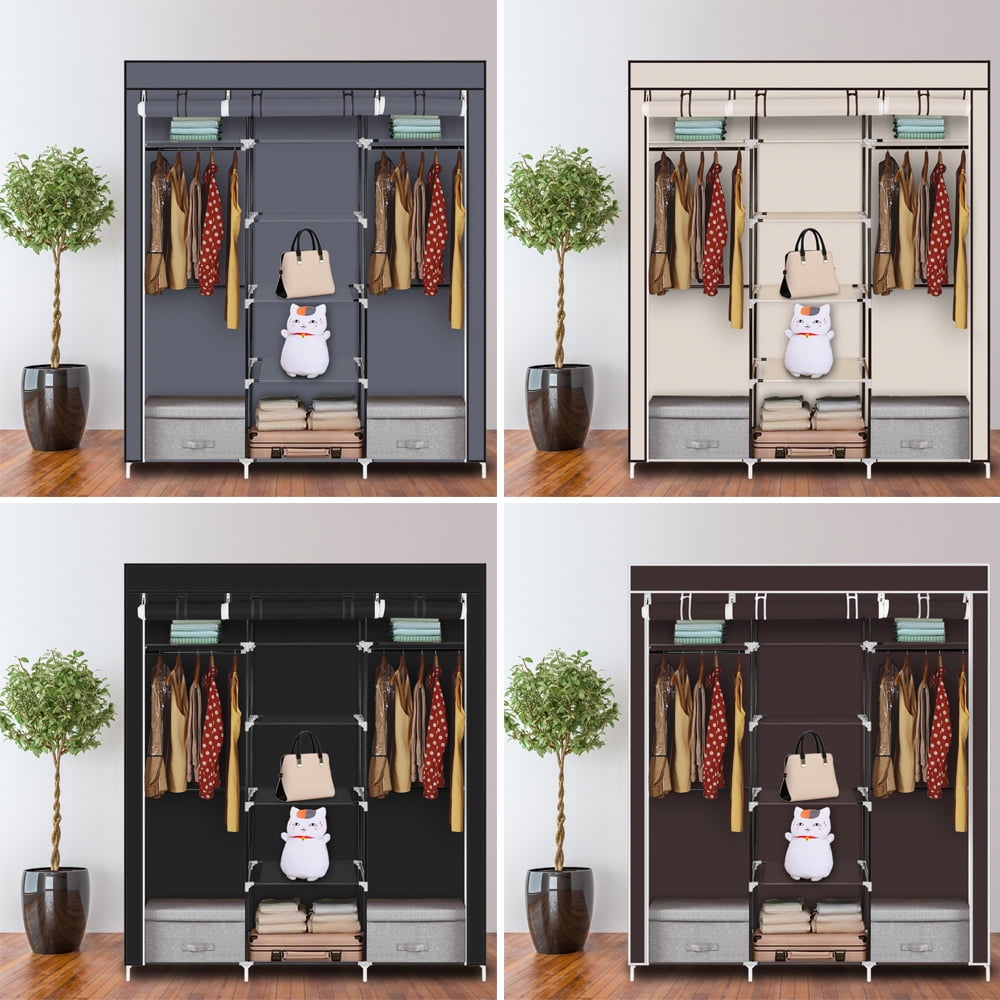 69 Wardrobe Portable Closet Storage Organizer Clothes Non-woven Fabric Wardrobe
