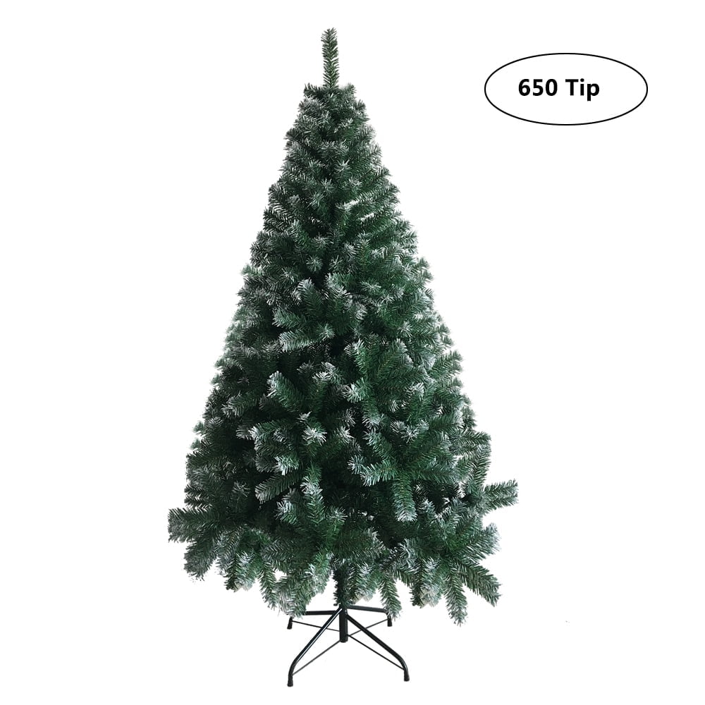 Topcobe 6FT National Tree Company Artificial Christmas Tree, Iron Leg Christmas Tree, 650 Branches, White