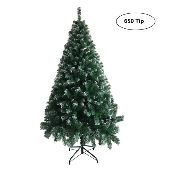 Topcobe 6FT National Tree Company Artificial Christmas Tree, Iron Leg Christmas Tree, 650 Branches, White