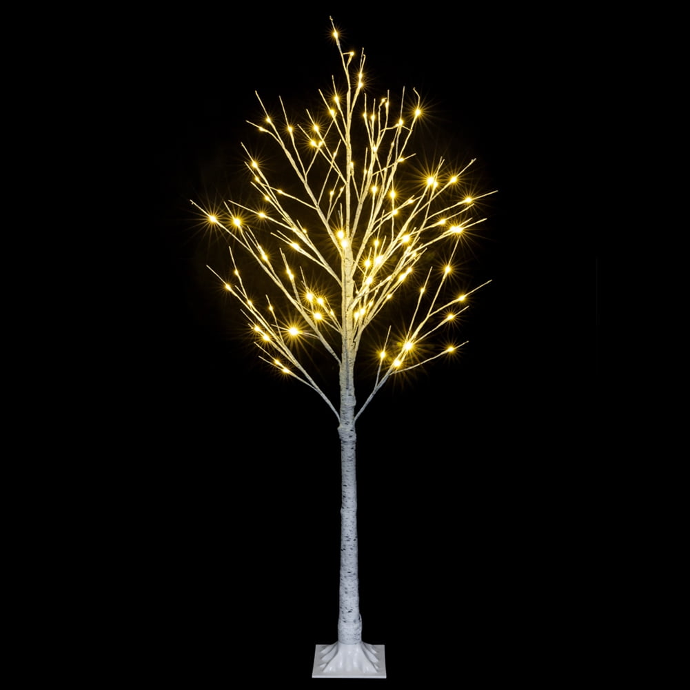 Topcobe 6FT National Tree Company Pre-lit Artificial Christmas Tree, Snowflake Christmas Tree with 96 LED Lamp