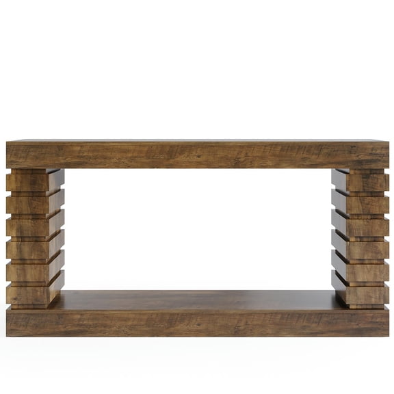 Topcobe 70.8" Console Table, Wood Rectangular Sofa Table, Modern Furniture for Indoor, Entryway, Hallway, Brown