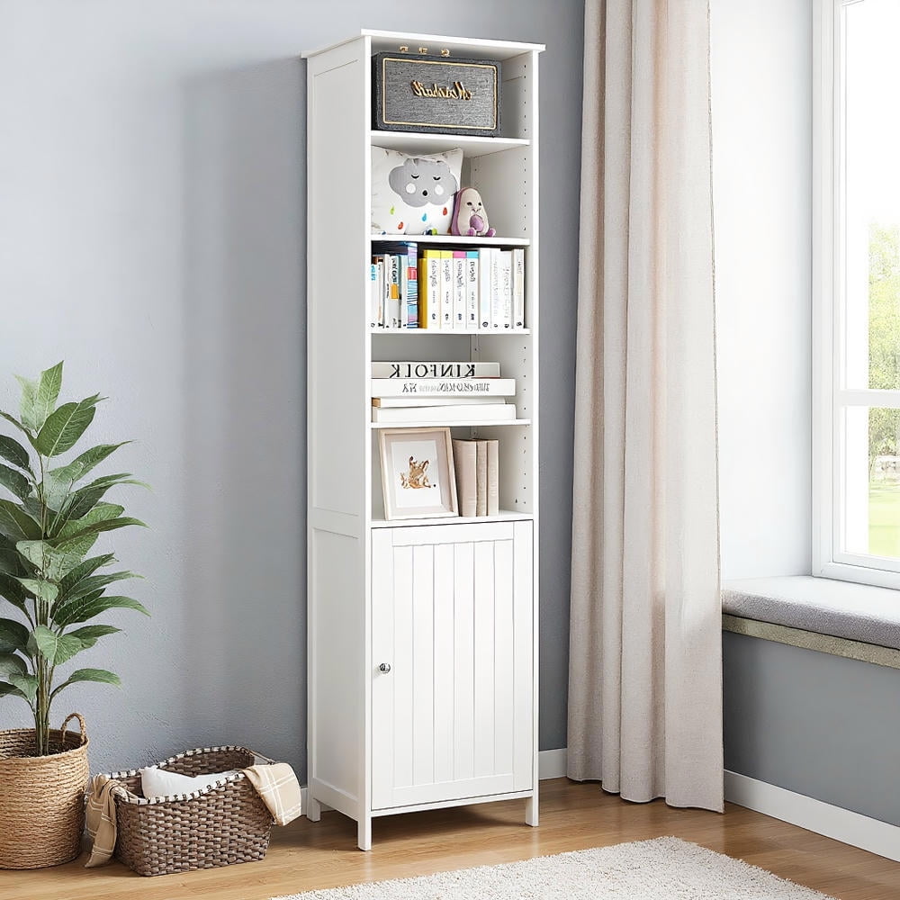 Topcobe 72" Free Standing Tall Floor Bathroom Storage Cabinet, Bathroom Furniture, Bathroom Storage Organizer, White