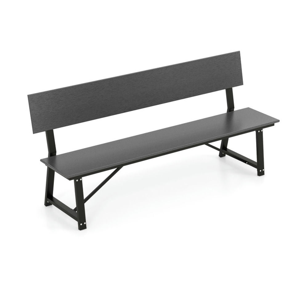 Topcobe 72 Inch Extra Long Bench with All-Weather HDPE Seat & Back for Yard Garden Porch, Outdoor Patio Furniture for Garden Backyard Pool Deck-Gray Topcobe 72 Inch Extra Long Bench with All-Weather HDPE Seat & Back for Yard Garden Porch, Outdoor Patio Furniture for Garden Backyard Pool Deck-Gray