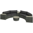 thumbnail image 1 of Topcobe 8-Piece Rattan Outdoor Sofa Set with 4 Sturdy Tables, Storage Compartment, and Umbrella Hole, Gray Collection, 1 of 11