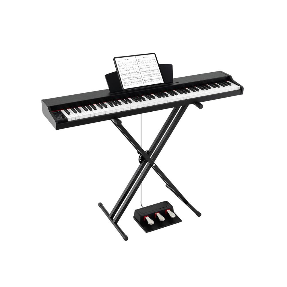 Topcobe 88-Key Keyboard Piano Set with Adjustable Stand, Keyboard Piano, Music Keyboard-Black