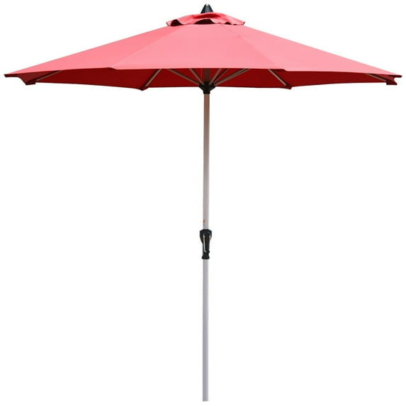 Topcobe 9 Feet Patio Outdoor Market Umbrella with Aluminum Pole without Weight Base, Table Umbrella Outdoor Patio, Red