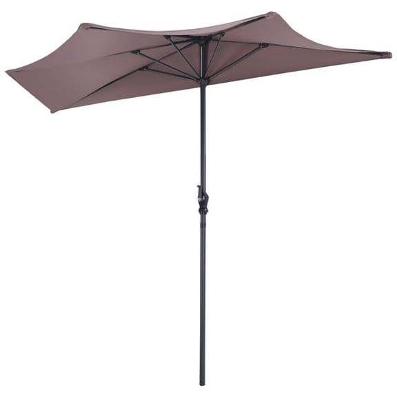 Topcobe 9' Half Round Patio Umbrella Sunshade without Weight Base, Table Umbrella Outdoor Patio