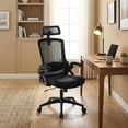 thumbnail image 1 of Topcobe Adjustable Swivel Task Chair Ergonomic Office Chair with Adjustable Lumbar Support, Office Furniture Chairs, Black, 1 of 9