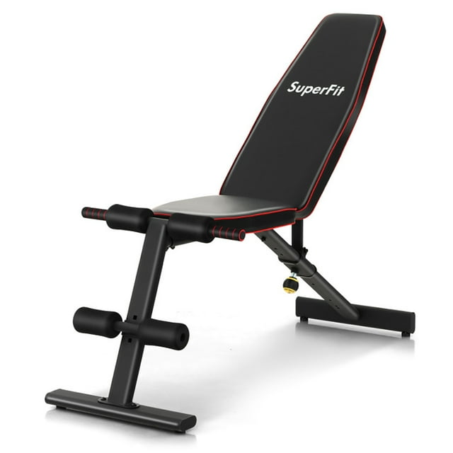 Topcobe Adjustable Weight Bench Strength Training Bench for Full Body Workout, Workout Bench Press Set for Home Gym Strength Training, Black