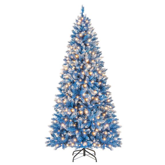 Topcobe Artificial Christmas Tree with 767 Snowy Branch Tips, Christmas Decorations for Indoor Party-6 FT