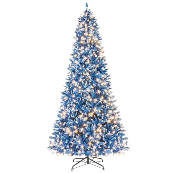 Topcobe Artificial Christmas Tree with 767 Snowy Branch Tips, Christmas Decorations for Indoor Party-9 FT