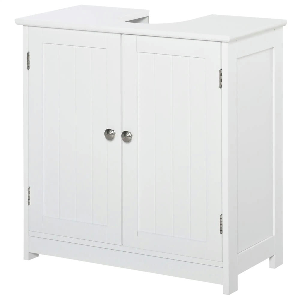 Topcobe Bathroom Vanities, Bathroom Sink Cabinets with U-Shape Cut-Out and Adjustable Internal Shelf, Indoor Modern Furniture for Bathroom, White and Gray