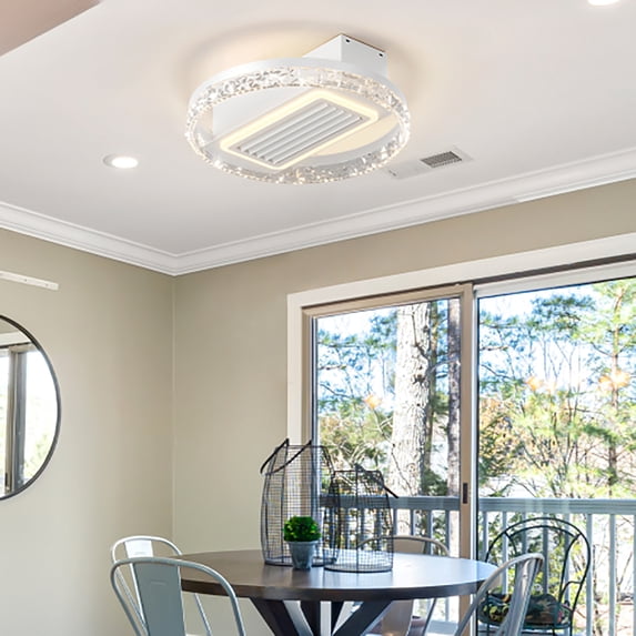 Topcobe 19.7" White Ceiling Fan with Light and Remote