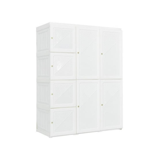 Topcobe Clothes Foldable Armoire Wardrobe Closet with 12 Cubby Storage, Modern Furniture for Indoor