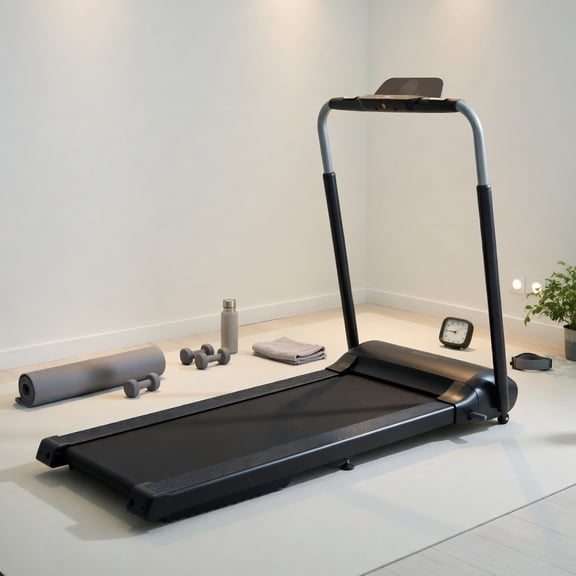 Topcobe Compact Folding Treadmill with Touch Screen APP Control, Under Desk Walking Pad Treadmill, Walking Pad for Home, Black