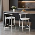 thumbnail image 1 of Topcobe Counter Height Bar Chair Set with Acacia Wood Frame and Supporting Legs, Barstools for Kitchen Counter Pub Bistro Dining, White, 1 of 7