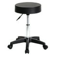 thumbnail image 1 of Topcobe Counter Height Bar Stools, Salon Stools Chair Round Stool with Wheels, Adjustable Height Round PU Leather Seat Rolling Stool - Black, 1 of 5