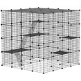 thumbnail image 1 of Topcobe Detachable Metal Cat Cage with Platforms, Ramps, Accessories, for 1-3 Cats, 55", Outside Pet Shelter, Small Animal Habitat, Black, 1 of 11