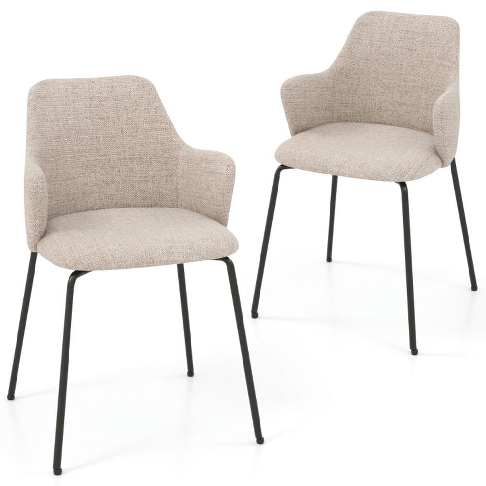 Topcobe Dining Chairs Set of 2 with Curved Backrest Wide Seat and Armrests, Living Room Chairs for Home Kitchen, Beige Topcobe Dining Chairs Set of 2 with Curved Backrest Wide Seat and Armrests, Living Room Chairs for Home Kitchen, Beige