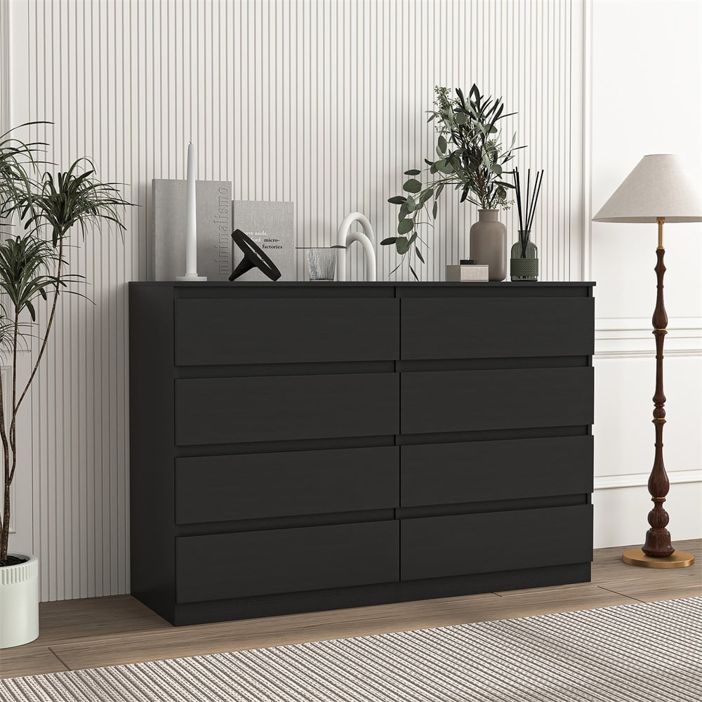 Topcobe Eight Drawer Cabinet without Handle, Filing Cabinets for Home Office, Black Topcobe Eight Drawer Cabinet without Handle, Filing Cabinets for Home Office, Black