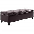 thumbnail image 1 of Topcobe Faux Leather Ottoman Bench, Stylish Storage Chest with Lift-Top Lid, Tufted Footstool for Living Room or Entryway, Perfect Home Storage Solution, Dark Brown, 1 of 10