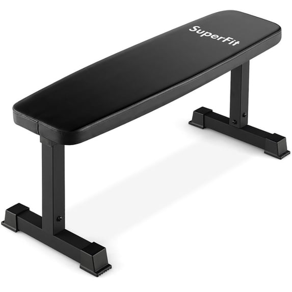Topcobe Flat Weight Bench 660 LBS Heavy Duty Strength Training Bench, Workout Bench Press Set for Home Gym Strength Training, Sit Up Bench for Full Body Fitness, Black
