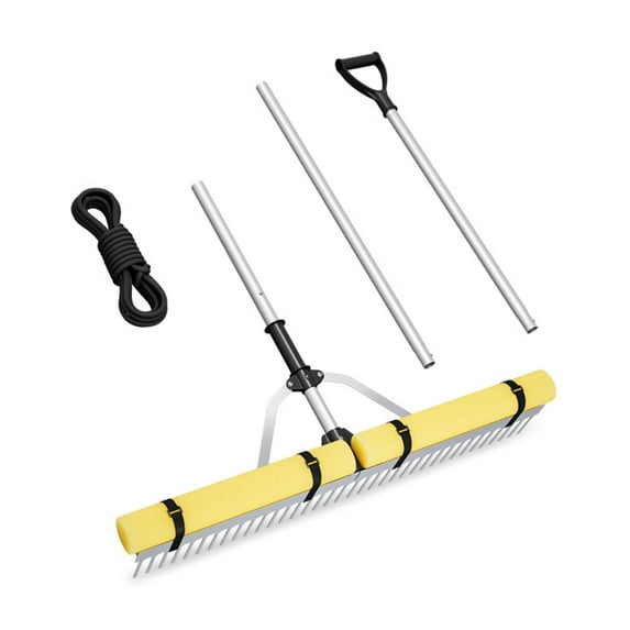Topcobe Floating Weed Lake Rake 36" Aquatic Pond Weed Cutter with Foam Floats, Lawn Rake