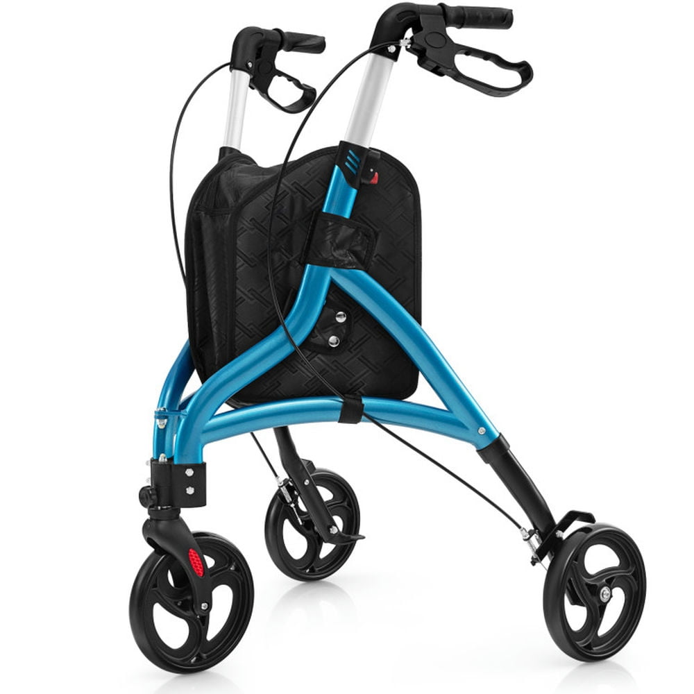 Topcobe Foldable Rollator Walker with Lightweight Aluminum Frame, Rollator Walker with Seat-Blue Topcobe Foldable Rollator Walker with Lightweight Aluminum Frame, Rollator Walker with Seat-Blue
