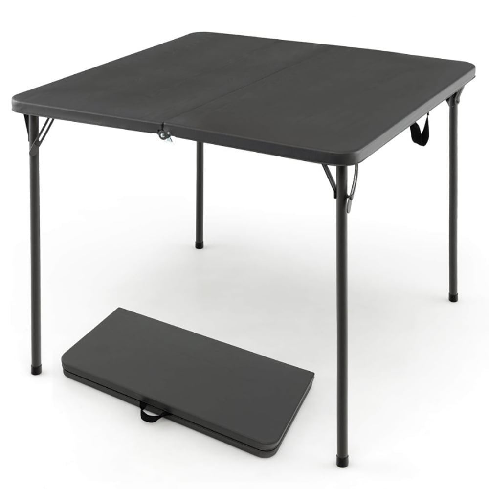 Topcobe Folding Camping Table with All-Weather HDPE Tabletop and Rustproof Steel Frame, Camp Tables PorTable Foldable, Gray