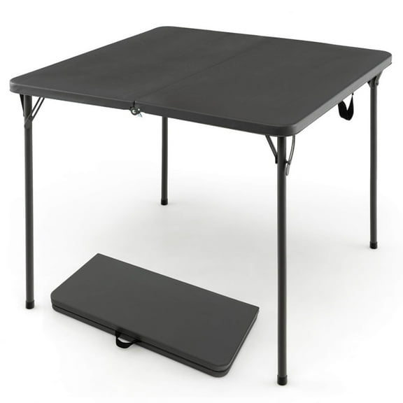 Topcobe Folding Camping Table with All-Weather HDPE Tabletop and Rustproof Steel Frame, Camp Tables PorTable Foldable, Gray