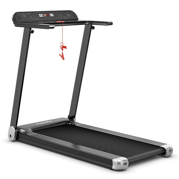 Topcobe Folding Electric Compact Walking Treadmill with APP Control Speaker, Indoor Fitness Equipment, Modern Sports Equipment-Silver