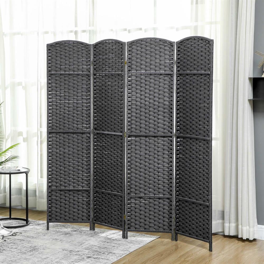 Topcobe Folding Room Divider Screen 4 Panel 5.6' Tall Privacy Screen Freestanding Room Partition for Home Office, Privacy Screen, Partition Room Dividers for Home, Apartment, Gray