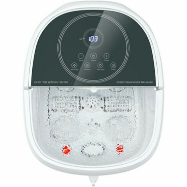 Topcobe Foot Spa Bath Massager with 3-Angle Shower and Motorized Rollers, Foot Bath Soak Tub-Gray