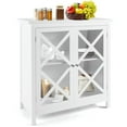 thumbnail image 1 of Topcobe Freestanding Kitchen Buffet Cabinet with Glass Doors and Adjustable Shelf, Storage Cabinets for Living Room-White, 1 of 11
