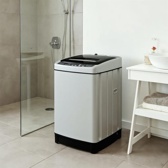 Topcobe Full-Automatic Washing Machine 1.5 Cubic Feet 11 LBS Washer and Dryer, Portable Washing Machine Spin Dryer for Dorms, Apartments, RVs, Gray