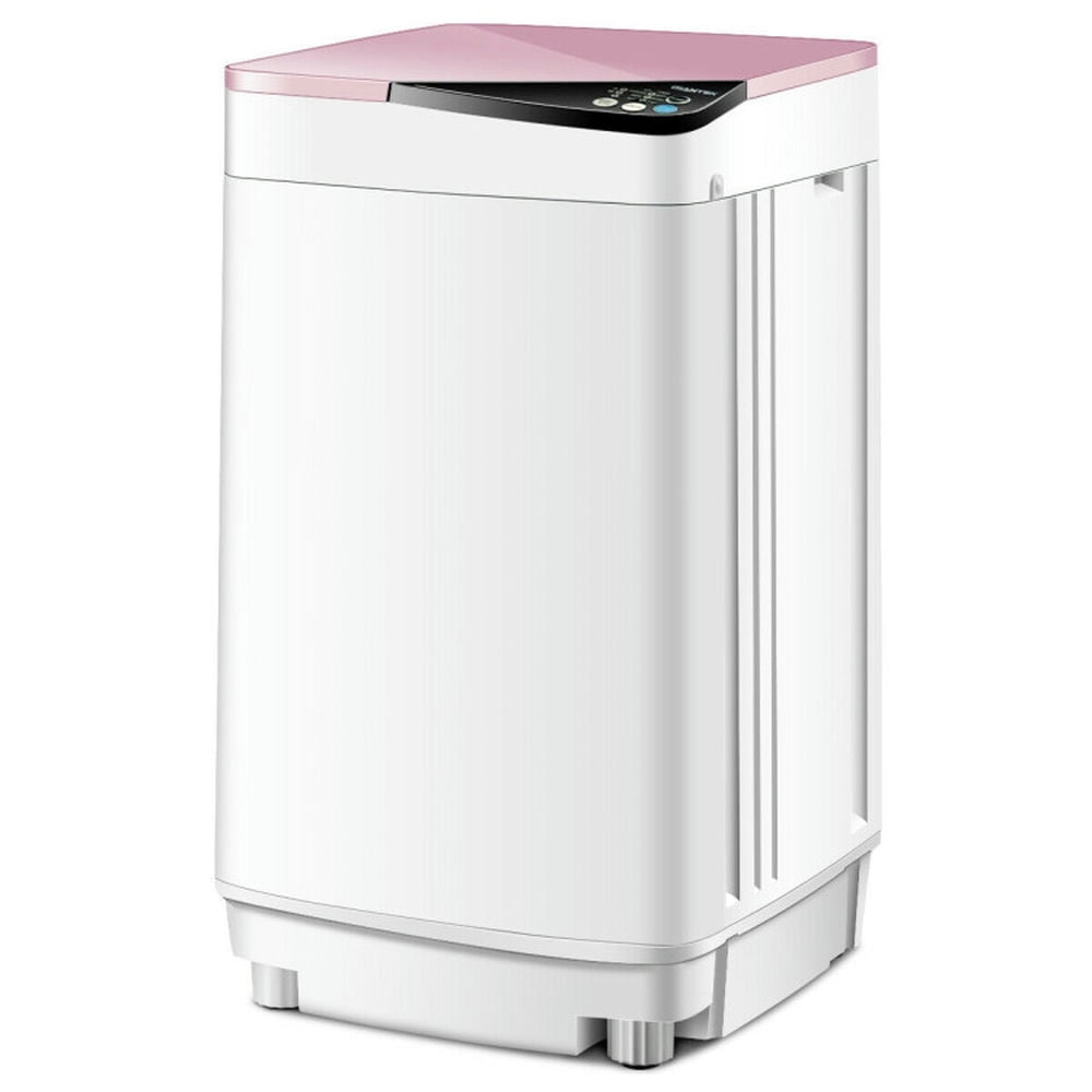 Topcobe Full-automatic Washing Machine 7.7 lbs Washer / Spinner Germicidal, Space Saving Compact Washer for Home and Apartment-Pink