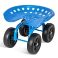 thumbnail image 1 of Topcobe Garden Rolling Workseat with 360° Swivel Seat and Adjustable Height, Outdoor Garden Carts-Blue, 1 of 10